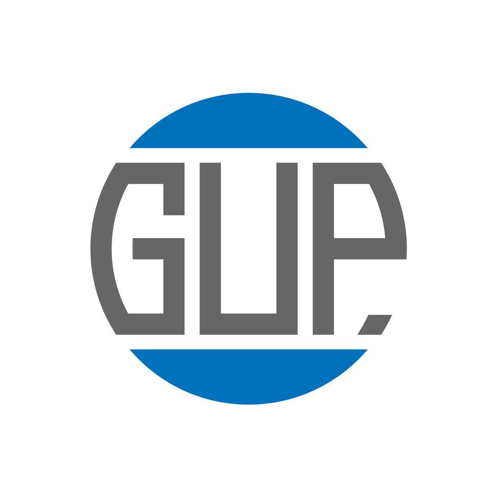 gup brief logo ontwerp Aan wit achtergrond. gup creatief initialen cirkel logo concept. gup brief ontwerp. vector