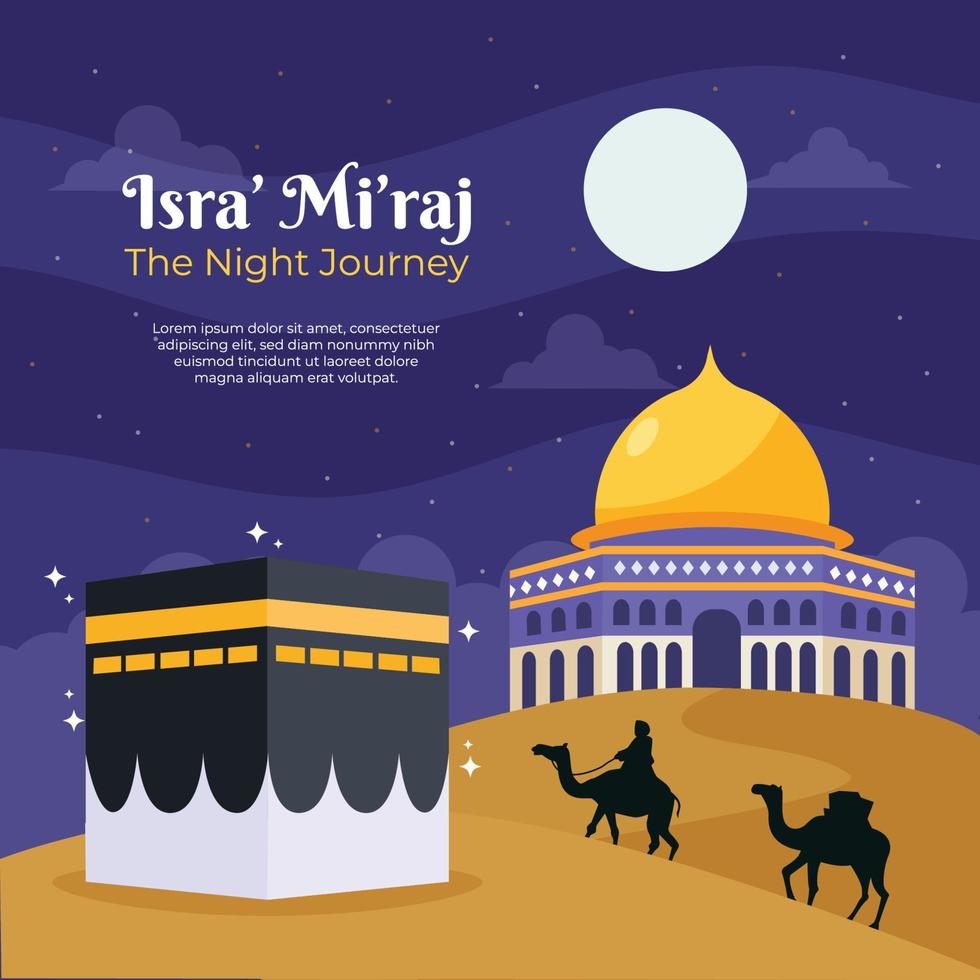 vieren isra miraj de nacht reis vector