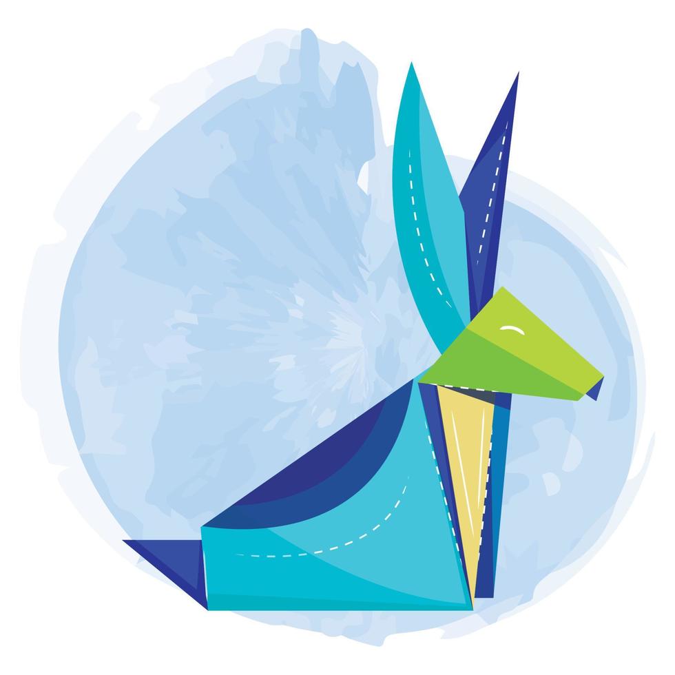 geïsoleerd schattig konijn origami schetsen icoon vector