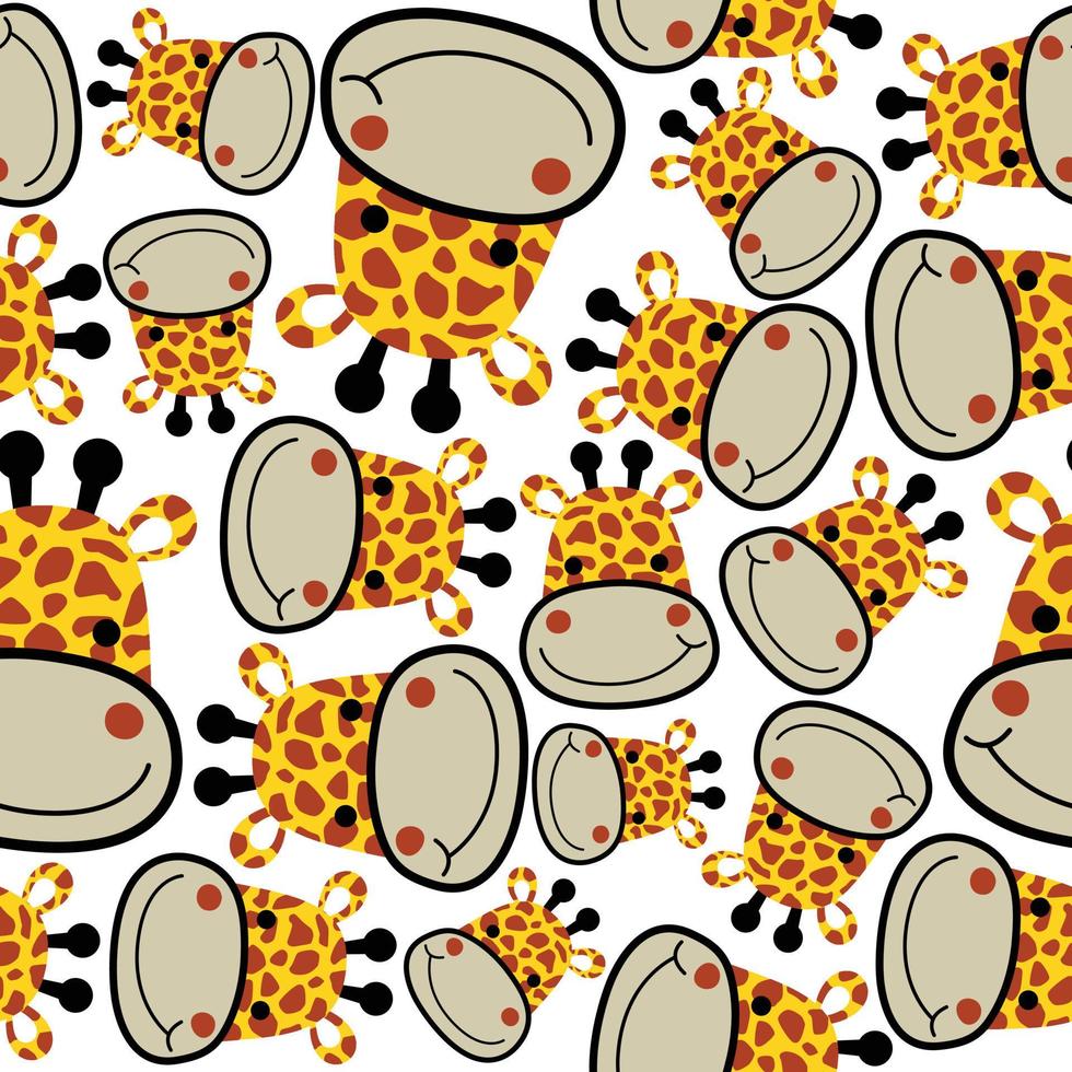 naadloos vector patroon met giraffen hoofd tekenfilm