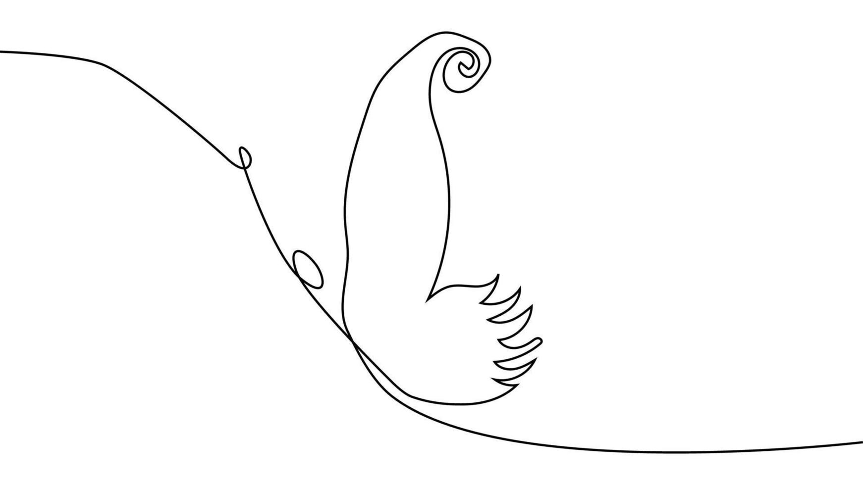 doorlopend een lijn tekening. vliegend vlinder logo. zwart en wit illustratie. concept voor logo, kaart, banier vector