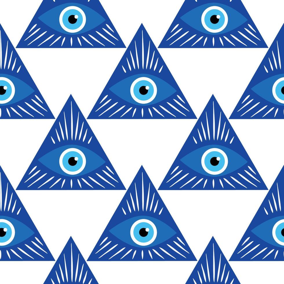 mandala Grieks onheil oog symbool van bescherming, blauw Turks vector