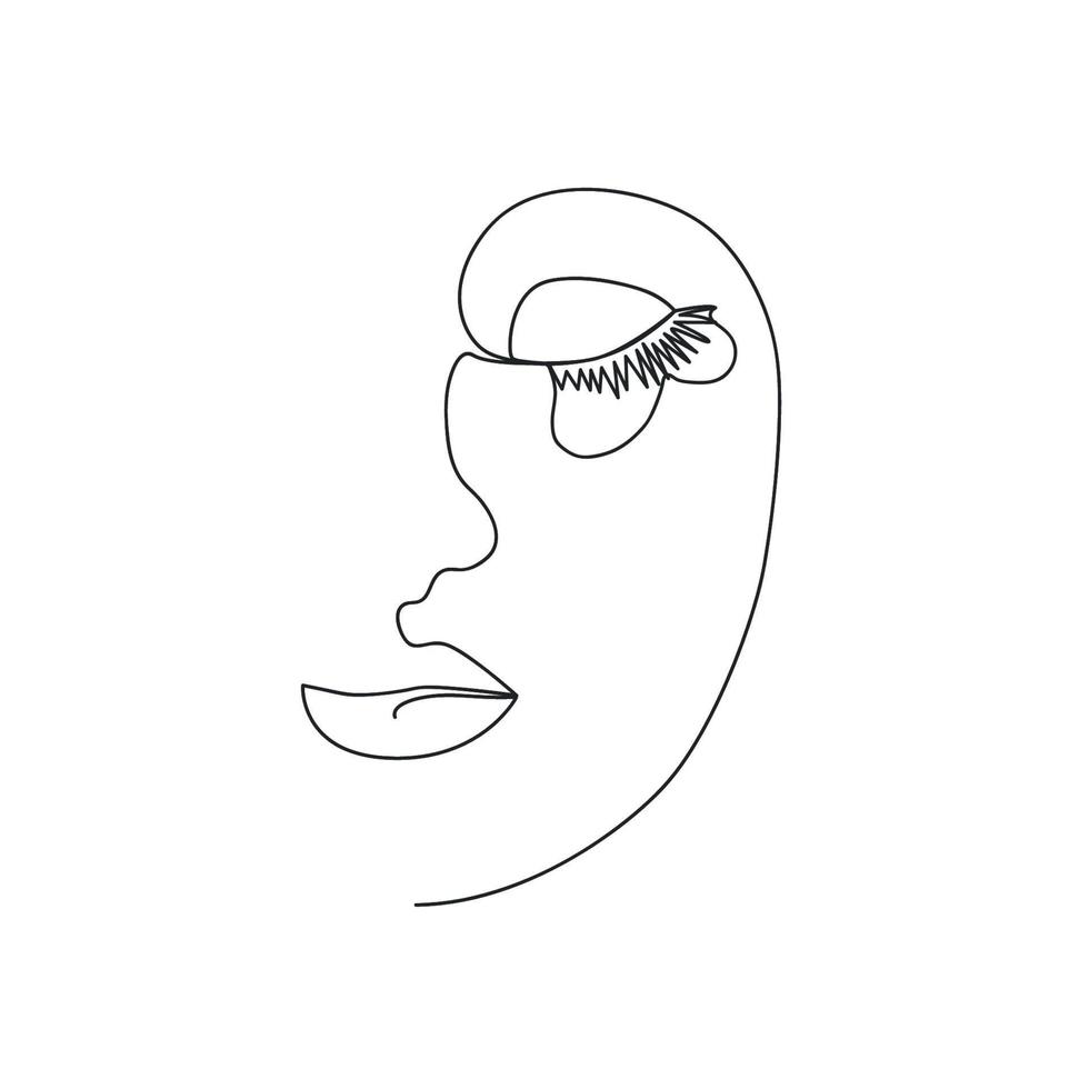 doorlopend lijn, tekening van reeks gezichten en kapsel, mode concept, vrouw schoonheid minimalistisch, illustratie vector