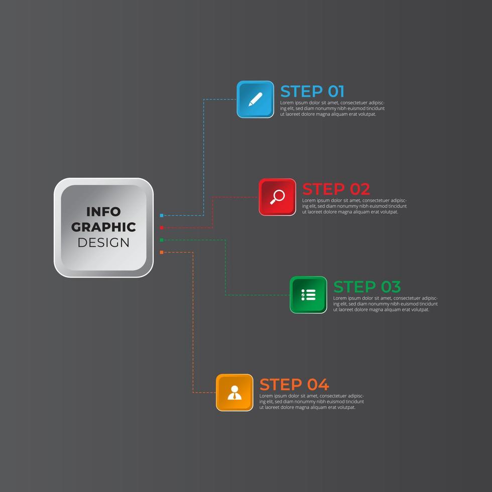 infographic presentatie banier, flowchart stappen ontwerp vector