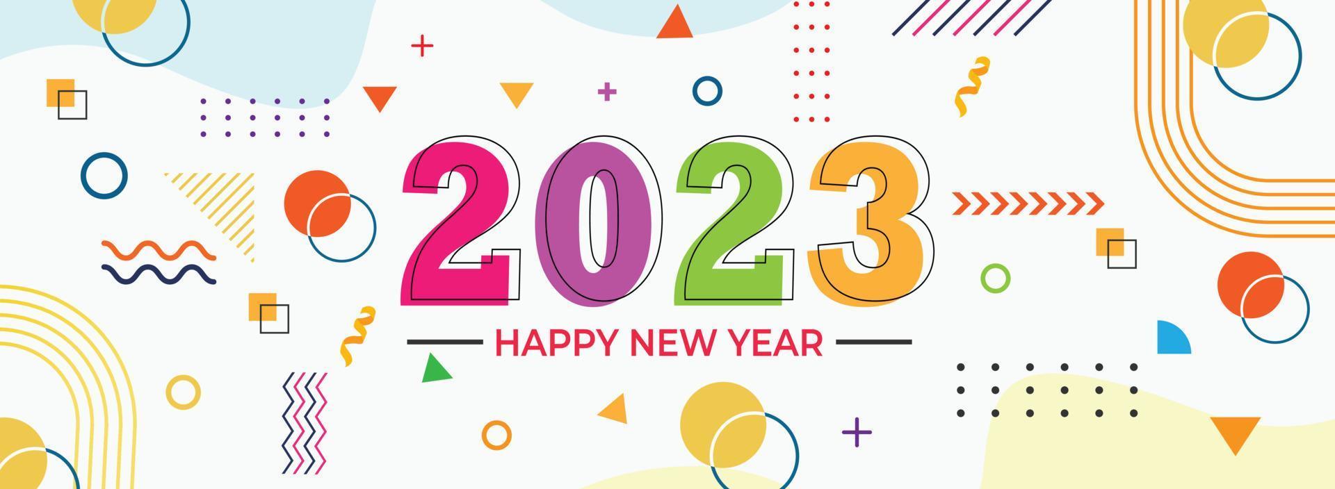 gelukkig nieuw jaar 2023 abstract creatief achtergrond. vector
