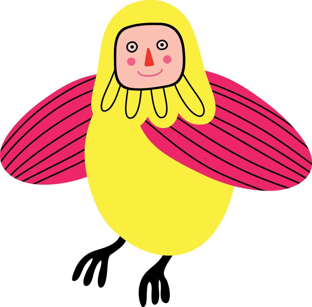 illustratie van een vogel in een kinderen tekening stijl vector