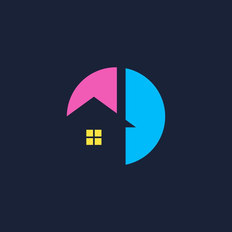 abstract huis cirkel logo gemakkelijk vector