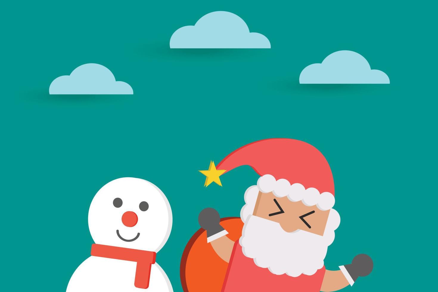 vector Kerstmis dag achtergrond of winter met de kerstman claus en sneeuwman voor Kerstmis dag uitverkoop versieren festival online boodschappen doen Promotie affiche of ansichtkaart. naadloos patroon illustratie.