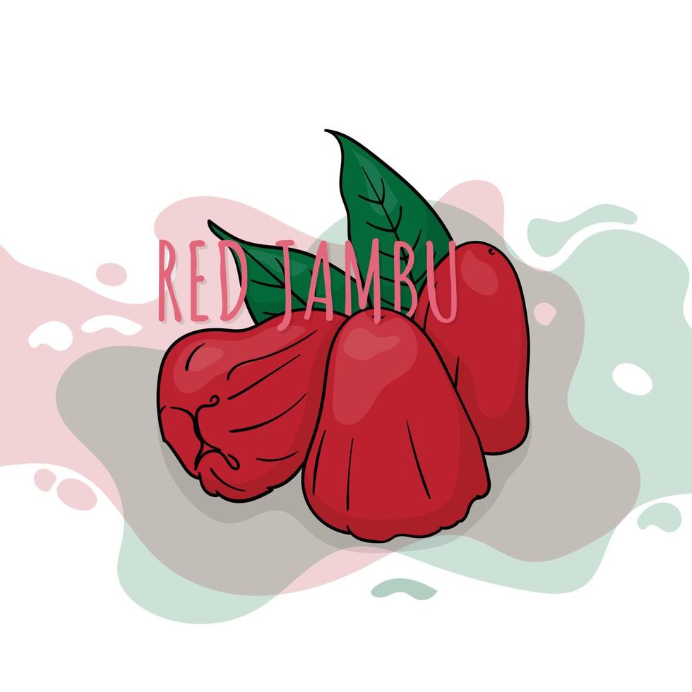 rood jambu of pomarrosa fruit welke omvat fruit gevonden in Azië en Latijns Amerika in tekenfilm ontwerp vector