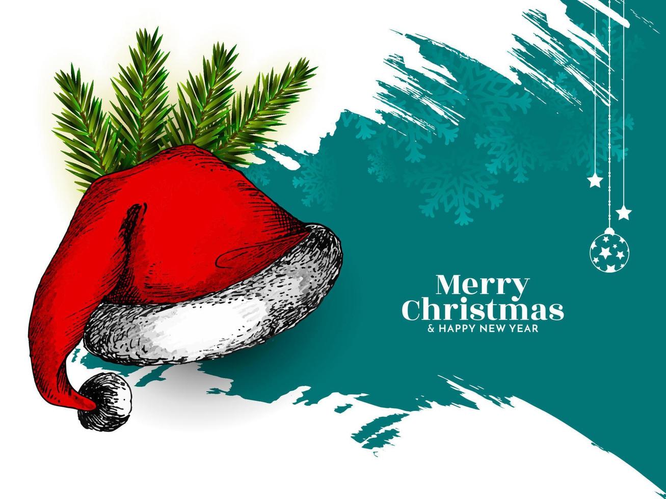 vrolijk Kerstmis festival achtergrond met de kerstman claus pet ontwerp vector
