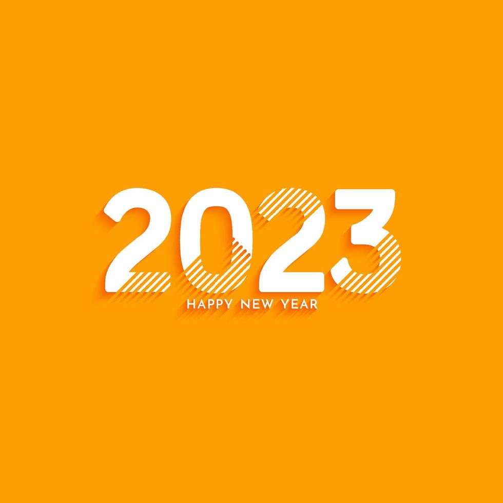 gelukkig nieuw jaar 2023 modern helder geel achtergrond vector