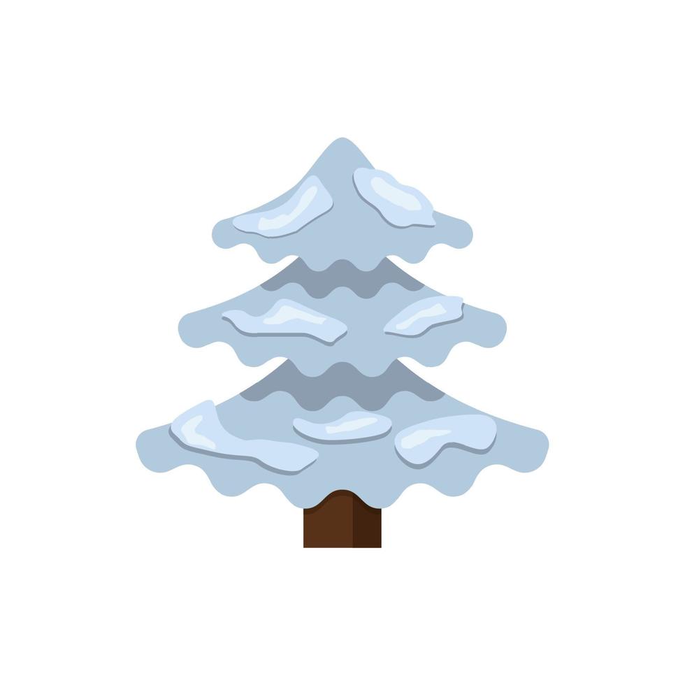 versierd Kerstmis boom. vrolijk Kerstmis en een gelukkig nieuw jaar. vector illustratie in vlak en tekenfilm stijl