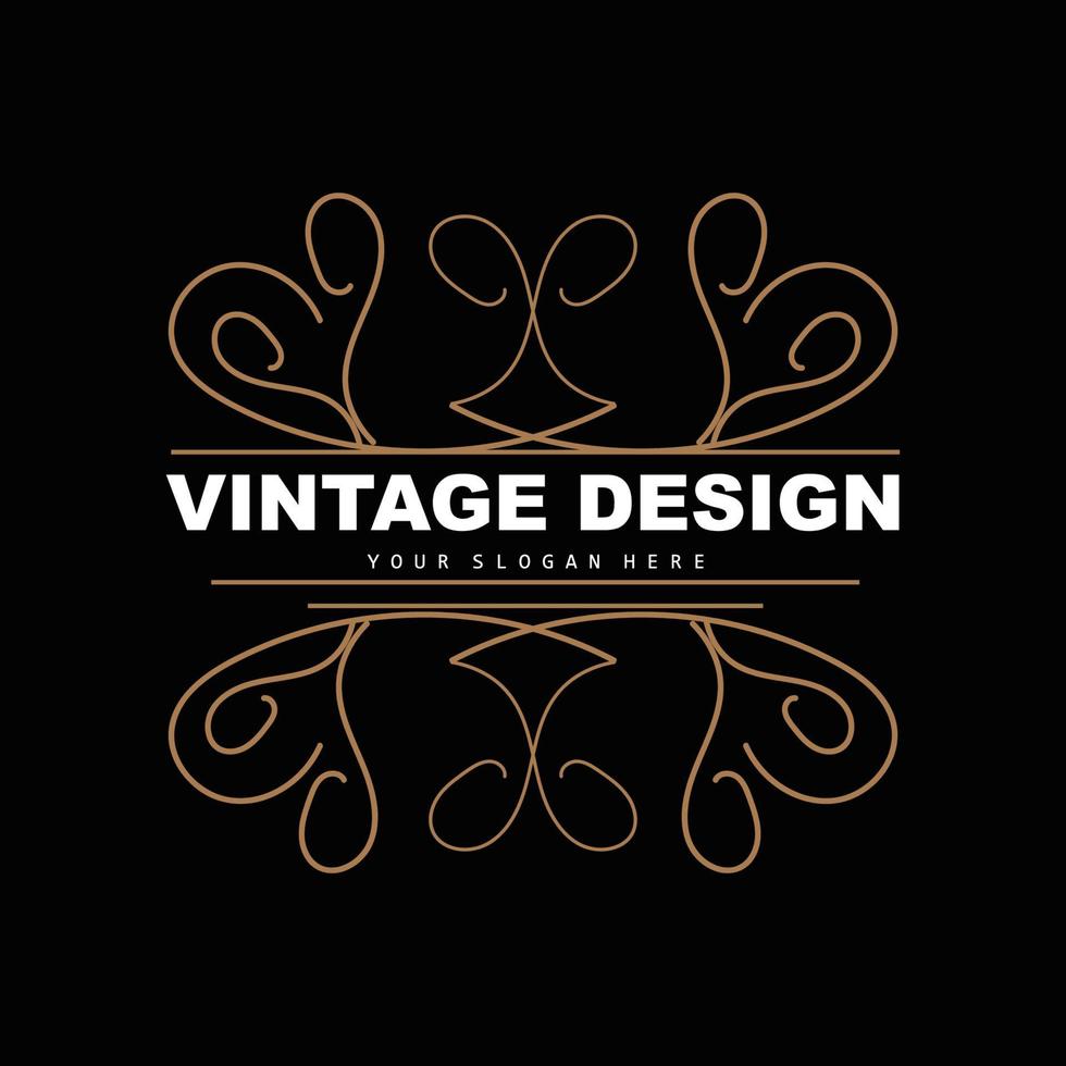 retro wijnoogst ontwerp, luxueus minimalistische vector ornament logo, met mandala en batik stijl, Product merk illustratie, uitnodiging, banier, mode