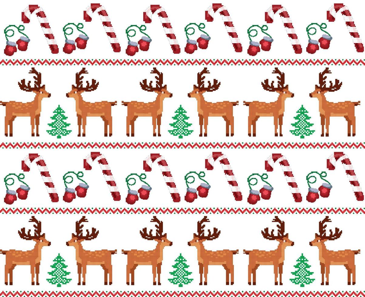 nieuw jaar Kerstmis patroon pixel vector illustratie