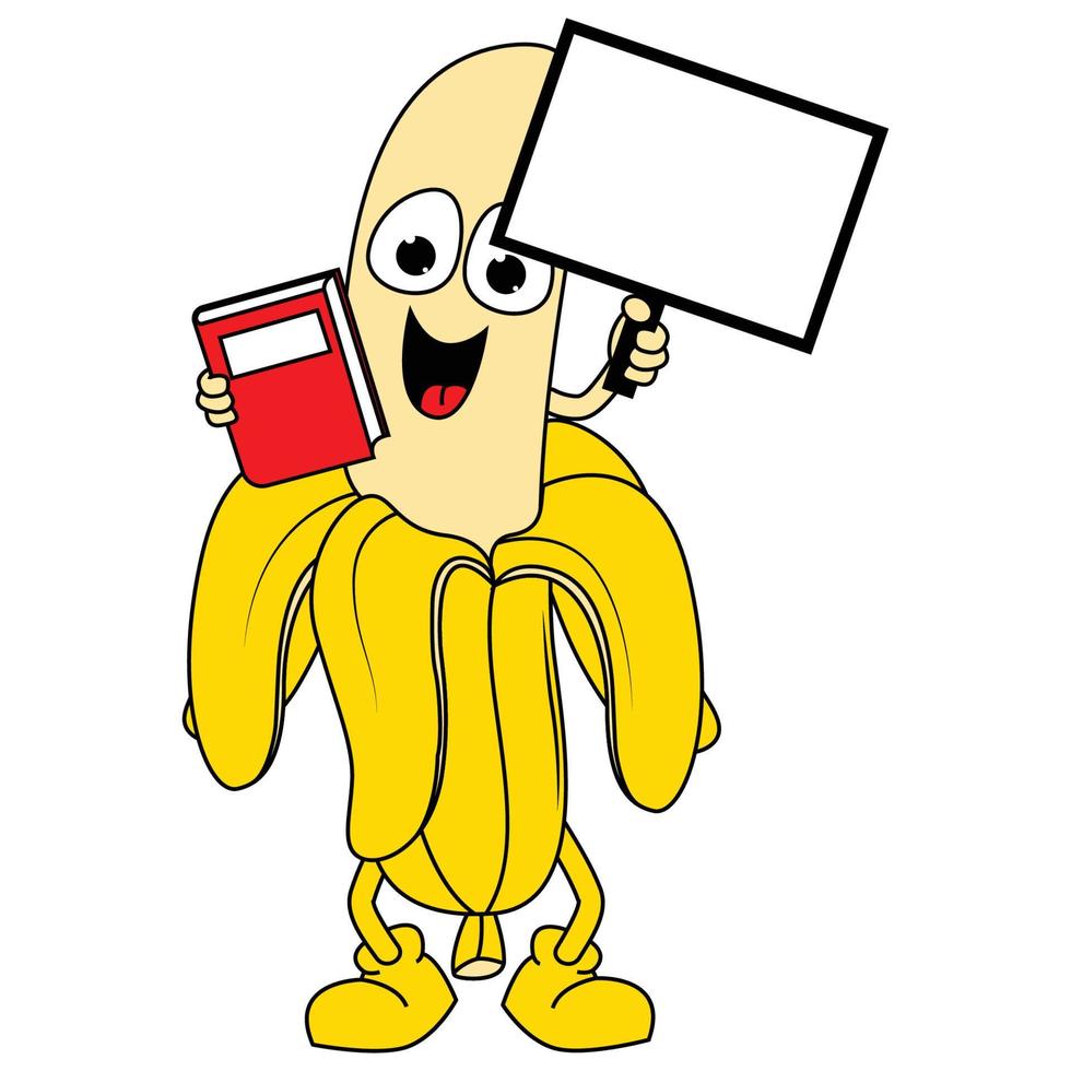 schattig banaan tekenfilm grafisch vector