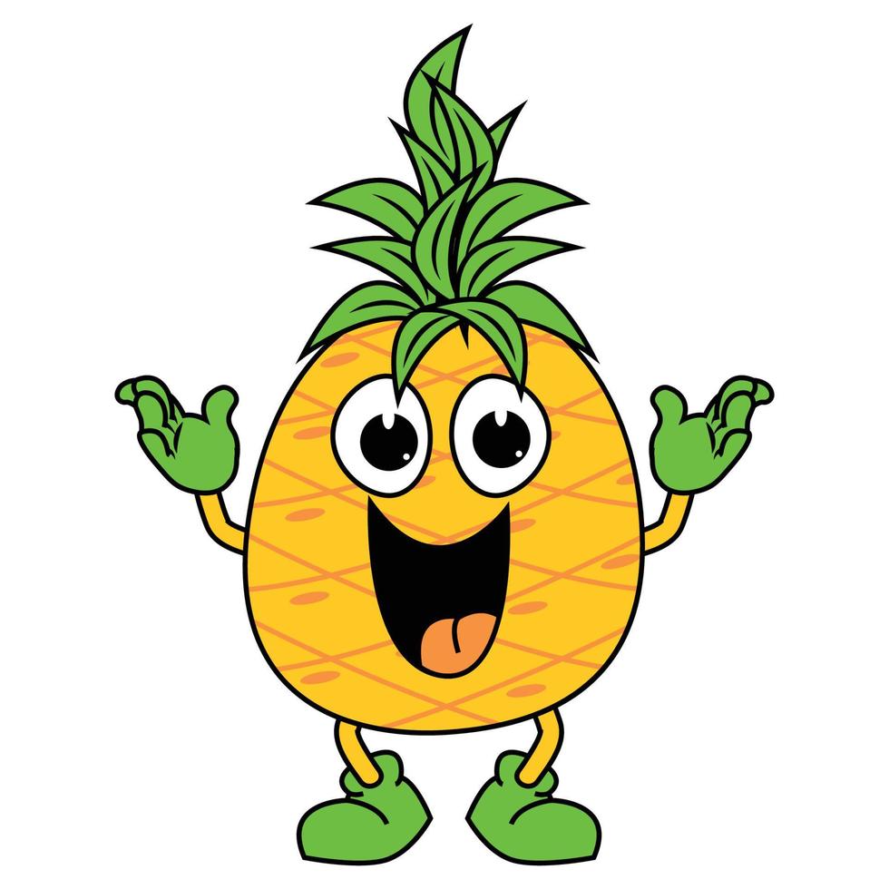 schattig ananas tekenfilm illustratie grafisch vector