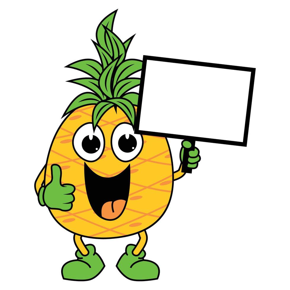 schattig ananas tekenfilm illustratie grafisch vector