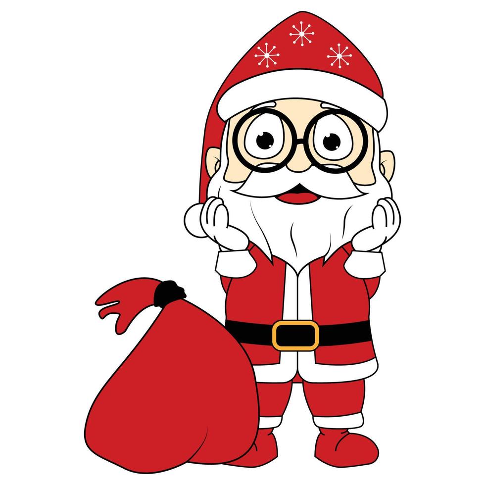 schattig de kerstman tekenfilm illustratie grafisch vector