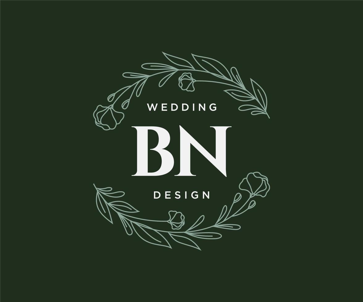 miljard initialen brief bruiloft monogram logos verzameling, hand- getrokken modern minimalistisch en bloemen Sjablonen voor uitnodiging kaarten, opslaan de datum, elegant identiteit voor restaurant, boetiek, cafe in vector