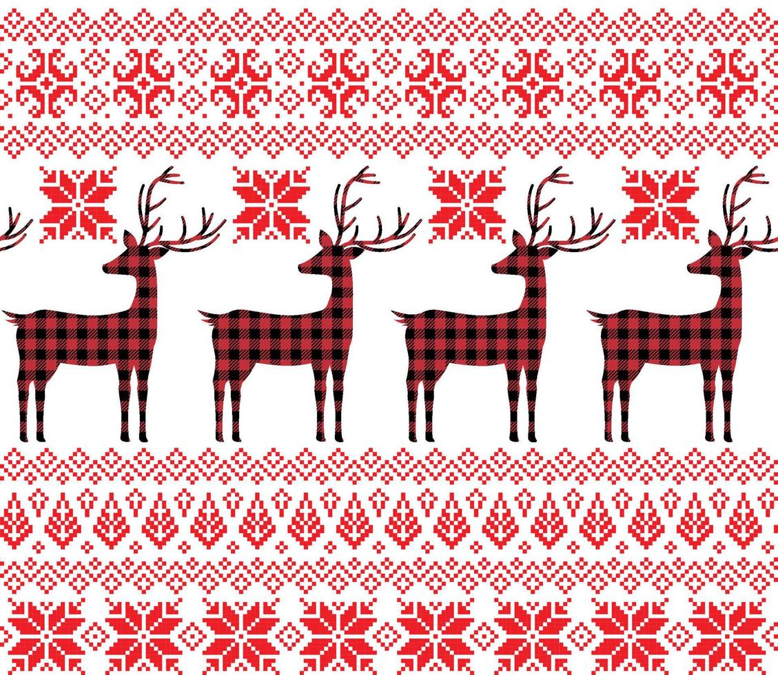 Kerstmis en nieuw jaar patroon Bij buffel plaid. feestelijk achtergrond voor ontwerp en afdrukken vector