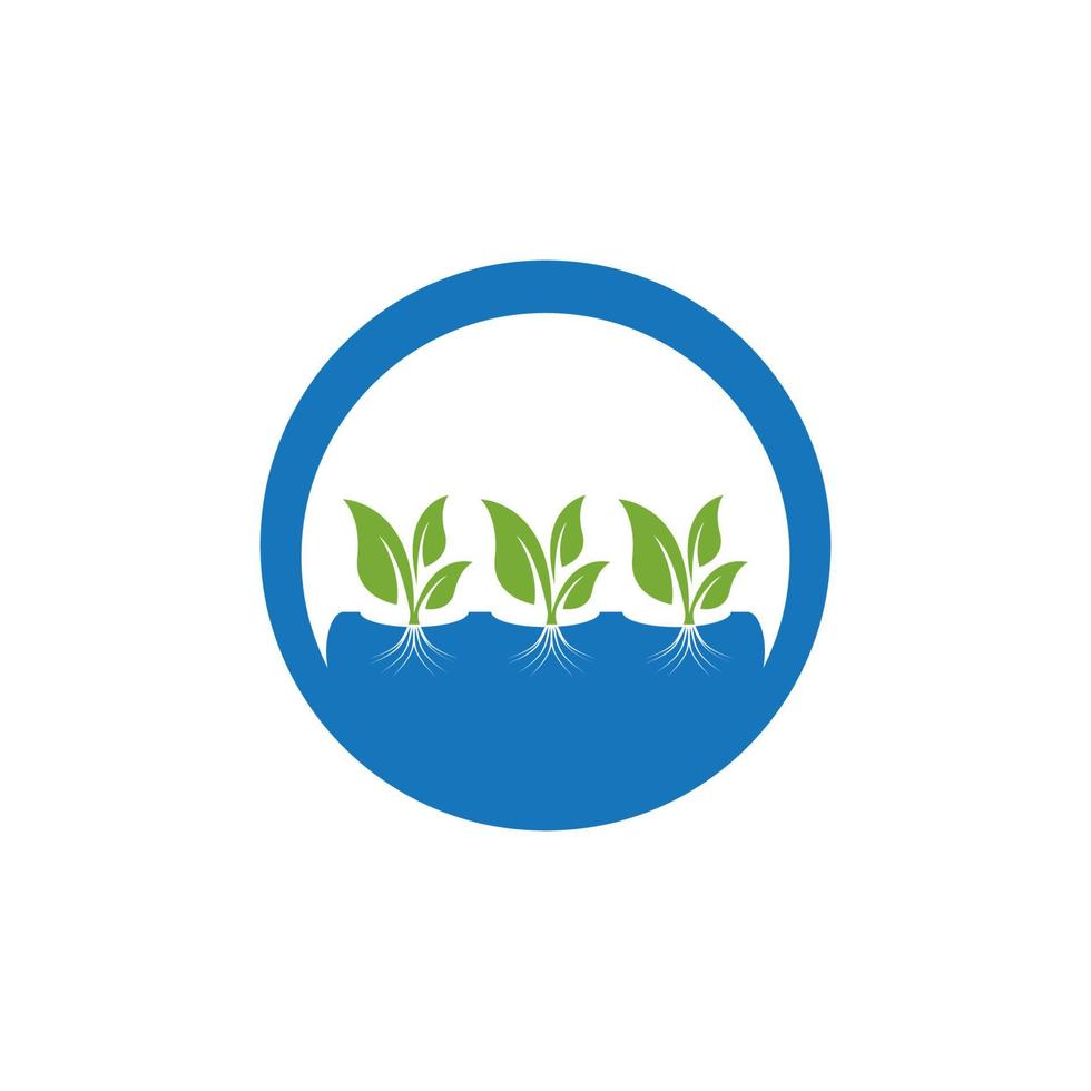 hydrocultuur logo vector sjabloon illustratie