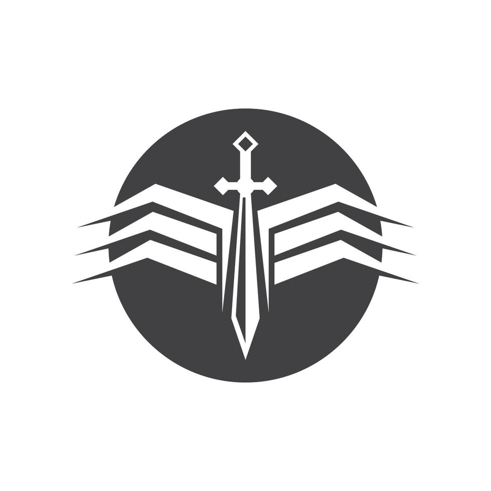 zwart zwaard oorlog verdedigen logo vector illustratie
