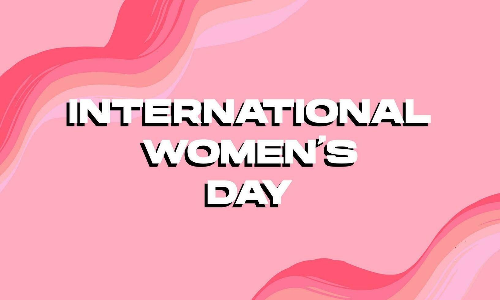 Internationale vrouwen dag banier met vloeistof Golf Aan roze achtergrond. vector illustratie