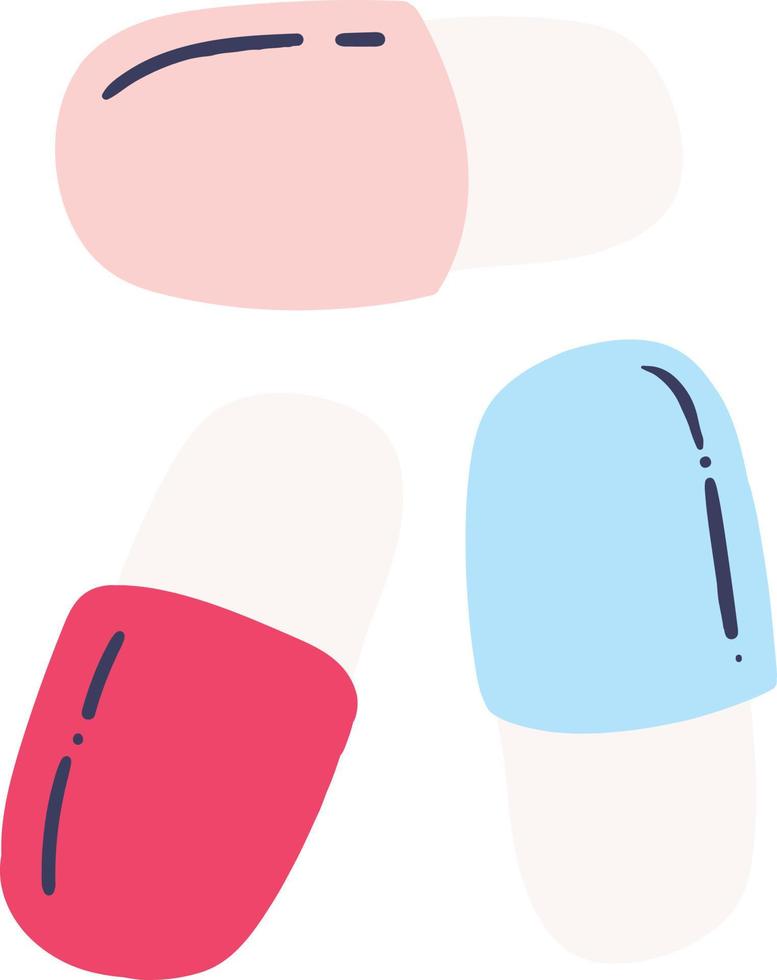 drie capsules van pillen illustratie vector