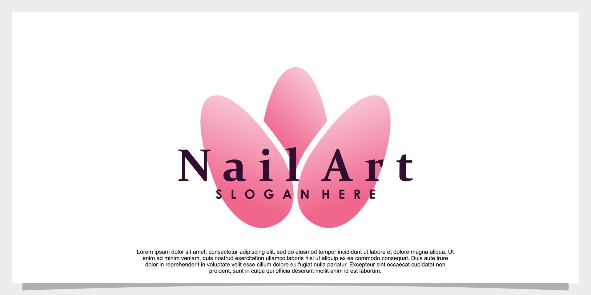 nagel kunst studio logo ontwerp illustratie vector