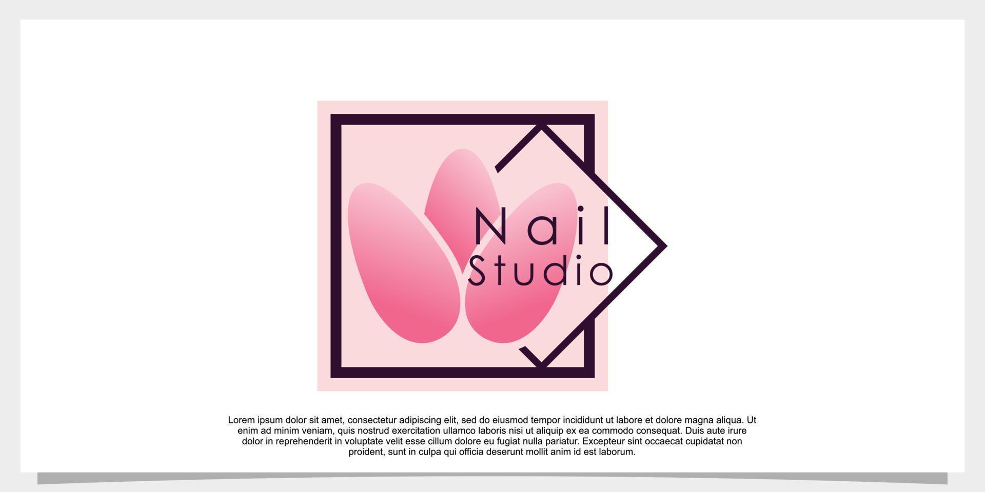 nagel kunst studio logo ontwerp illustratie vector