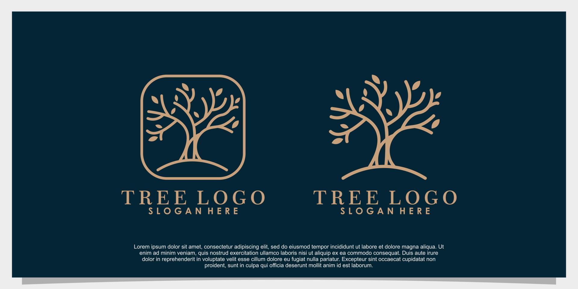 boom leven en wortels logo ontwerp met sjabloon vector