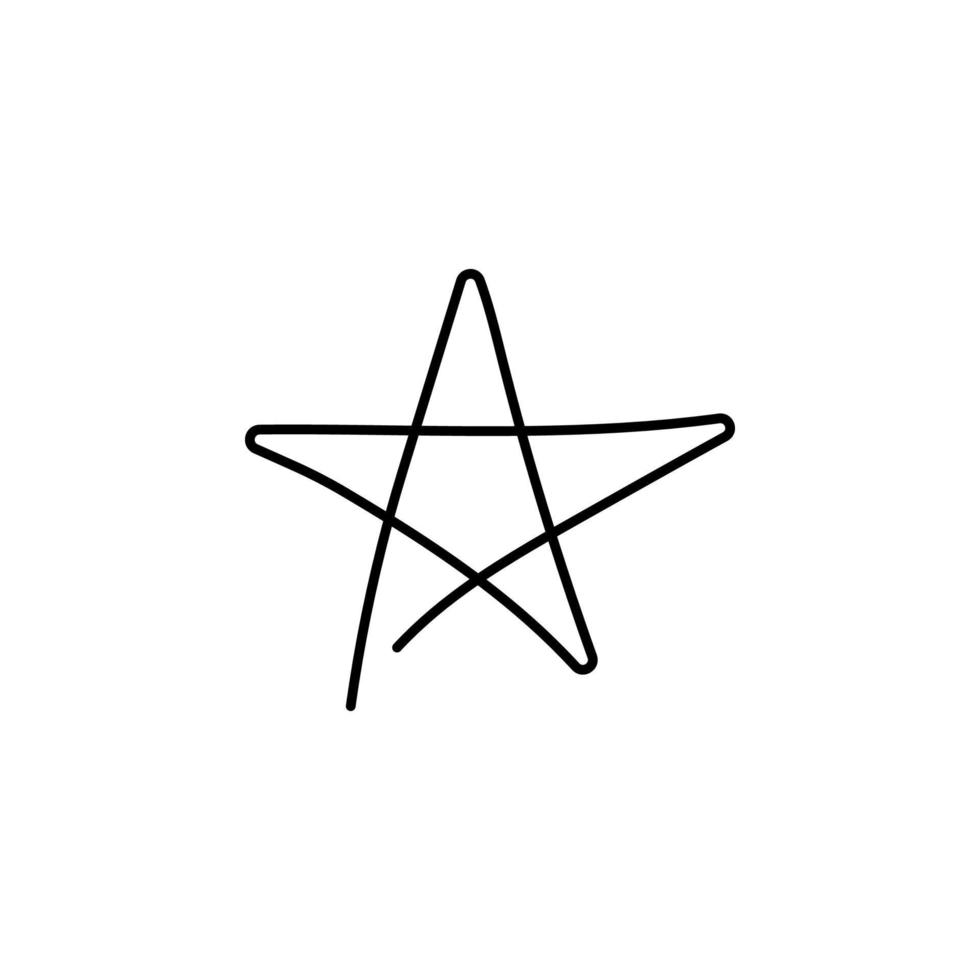 een doorlopend lijn tekening van geel ster Aan wit achtergrond. eps10 vector illustratie voor banier, web, ontwerp element, sjabloon, ansichtkaart. zwart dun lijn van ster icoon