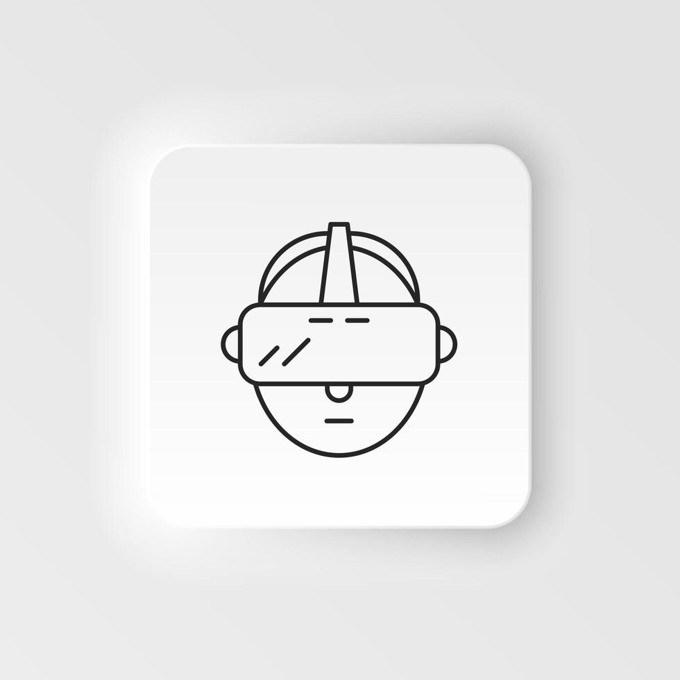 vr, hoed, Mens icoon - vector. kunstmatig intelligentie- neumorf stijl vector icoon Aan wit achtergrond