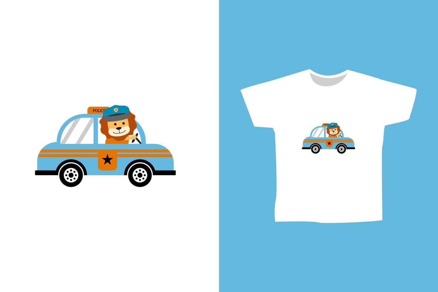 vector een schattig leeuw Politie tekenfilm voor kleding merk of afdrukken ontwerp illustratie