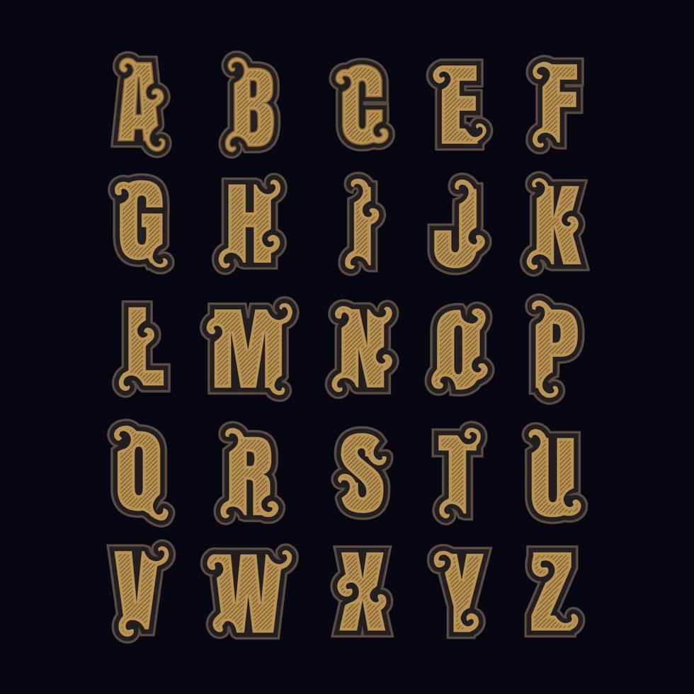 reeks alfabet brieven wijnoogst ontwerp vector