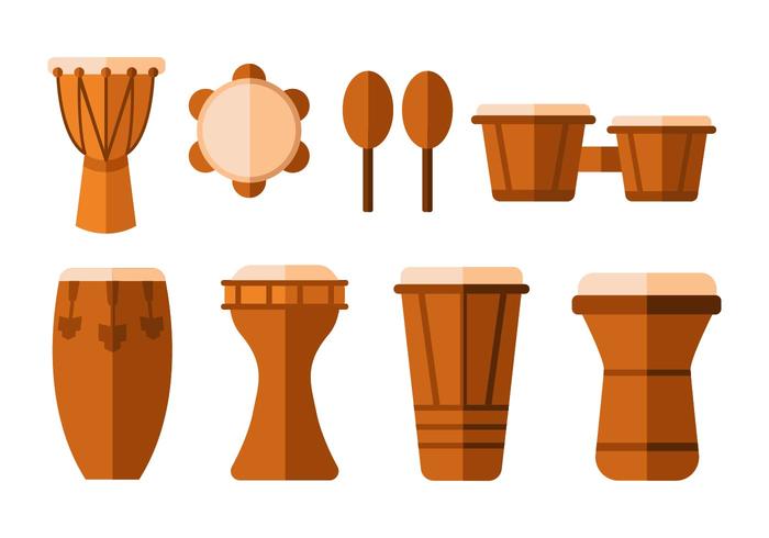 Gratis Traditionele Afrika Drums Flat Vector