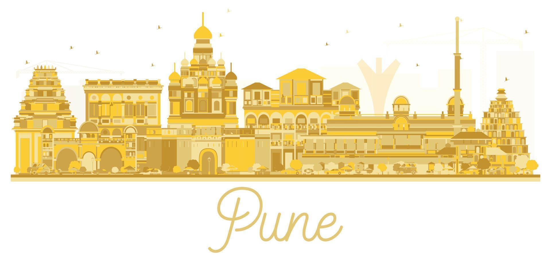 pune skyline gouden silhouet. vector