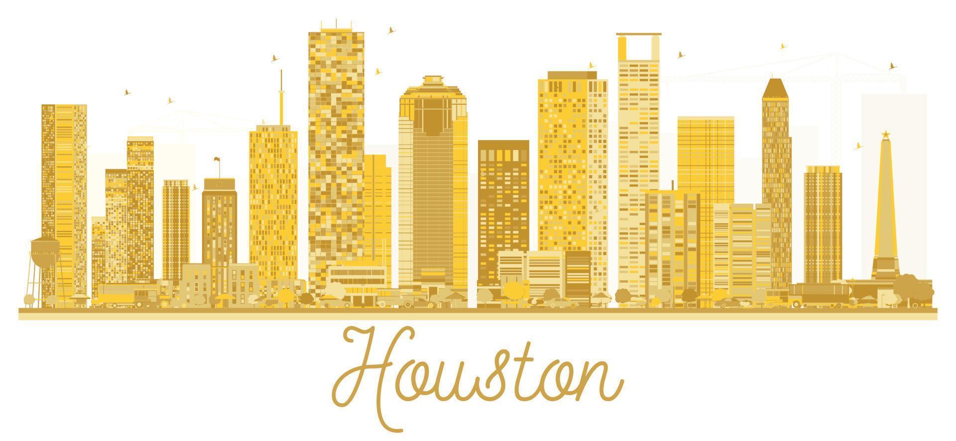 houston Verenigde Staten van Amerika stad horizon gouden silhouet. vector