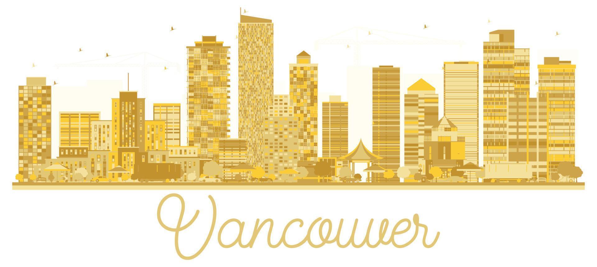 Vancouver stad horizon gouden silhouet. vector