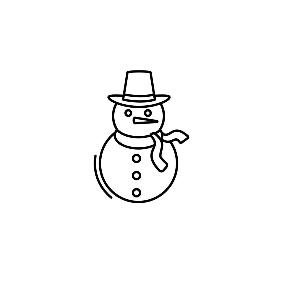 sneeuwman icoon in lijn kunst stijl. vector illustratie