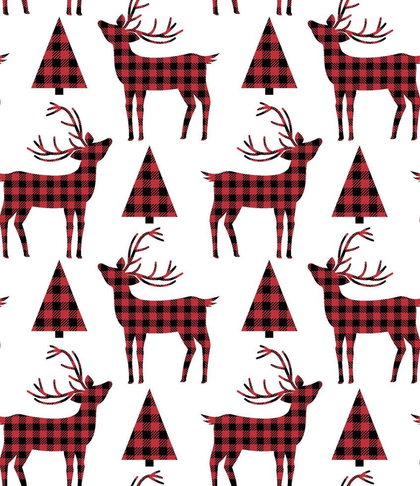 Kerstmis en nieuw jaar patroon Bij buffel plaid. feestelijk achtergrond voor ontwerp en afdrukken vector