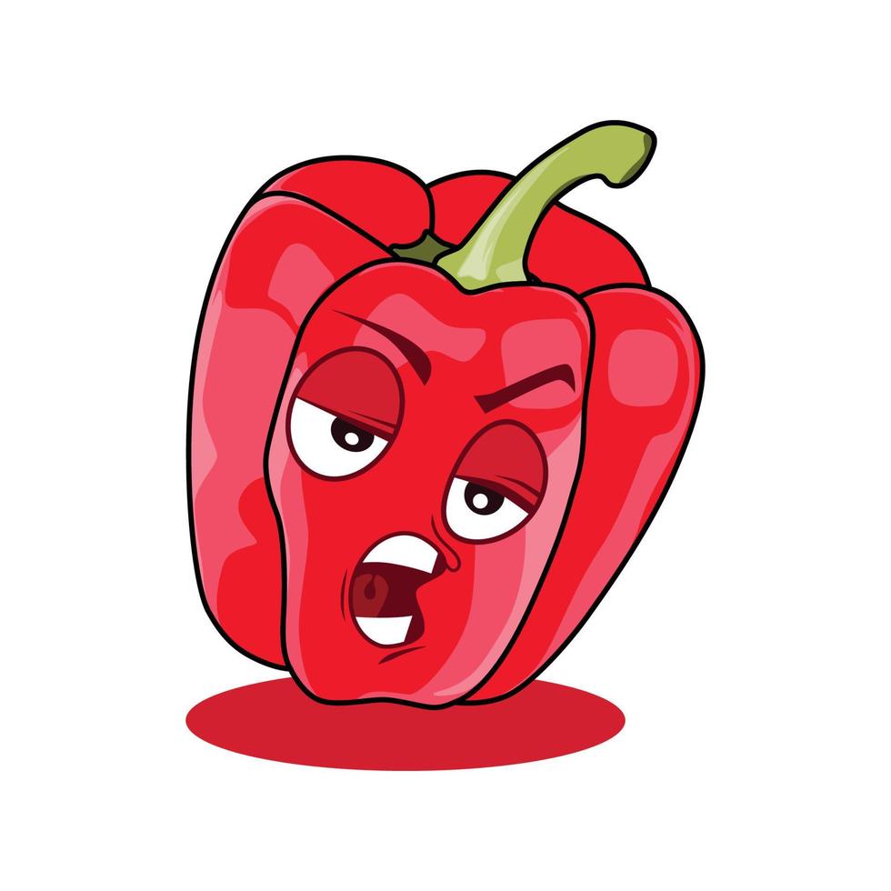 rood paprika tekenfilm karakter. vector illustratie geïsoleerd Aan wit achtergrond