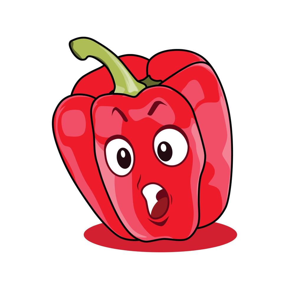 rood paprika tekenfilm karakter. vector illustratie geïsoleerd Aan wit achtergrond