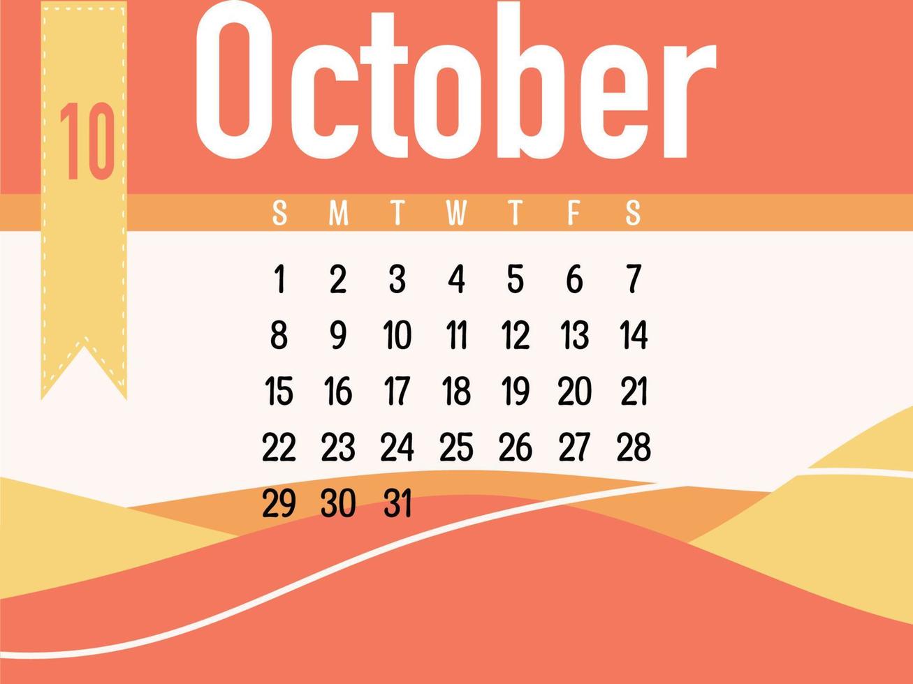 oktober kalender vector