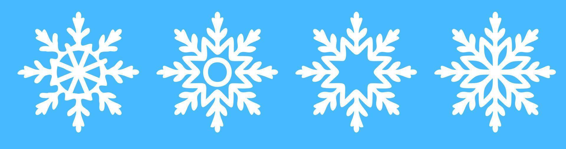 sneeuwvlok pictogrammen Aan blauw. winter het weer. winter weer voorspelling. vector