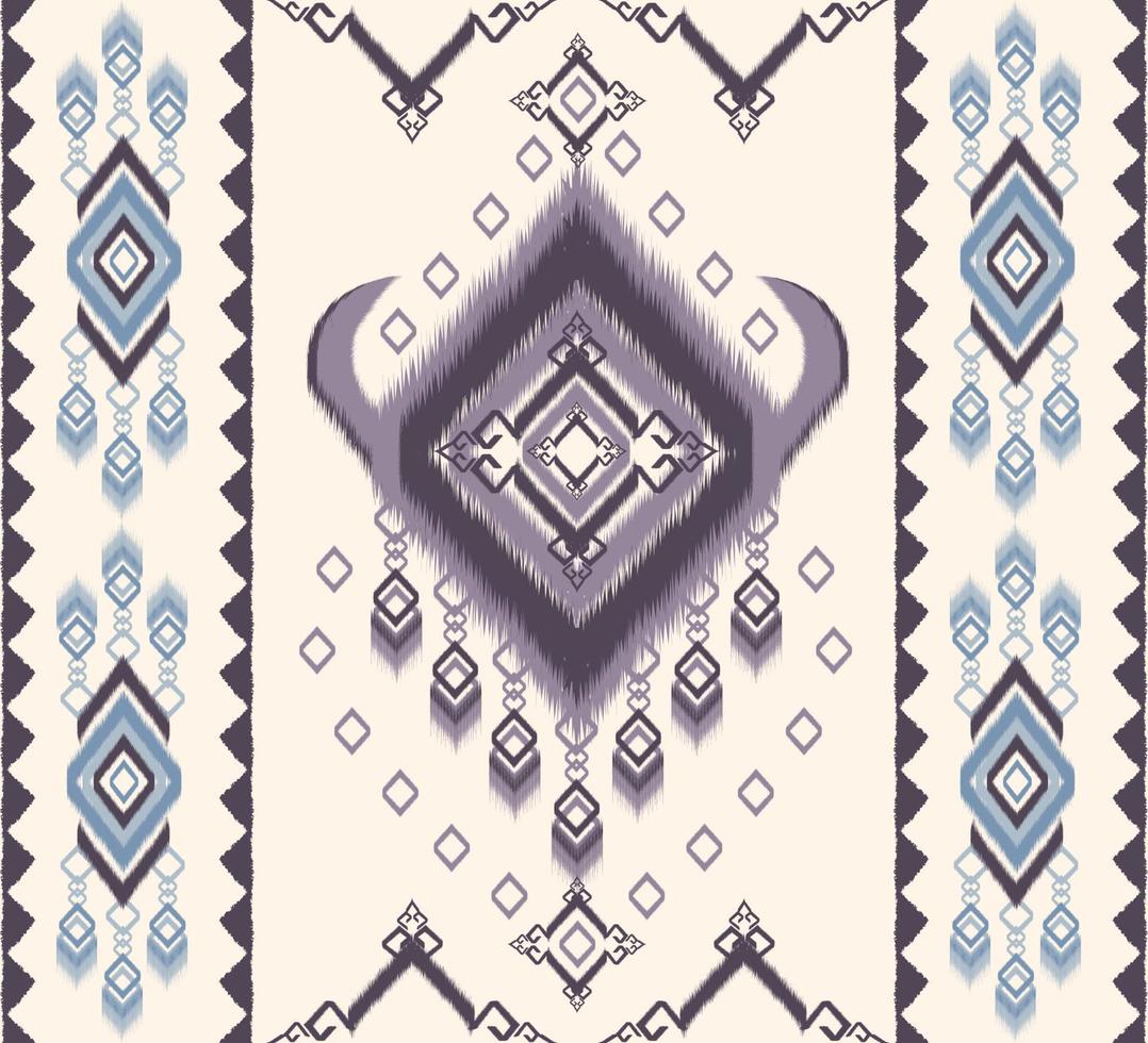 ikat patroon ontwerp.etnisch ikat patroon oosters Afrikaanse Amerikaans Indonesië, Azië, aztec motief textiel en bohemian.design voor achtergrond, behang, tapijt afdrukken, kleding stof, batik .vector ikat patroon. vector