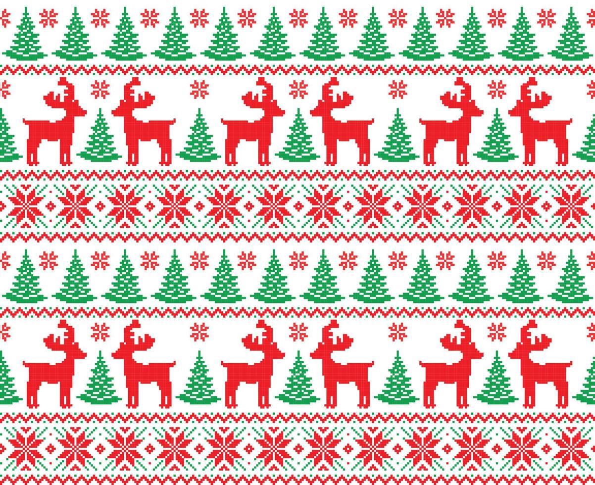 nieuw jaar Kerstmis patroon pixel vector illustratie
