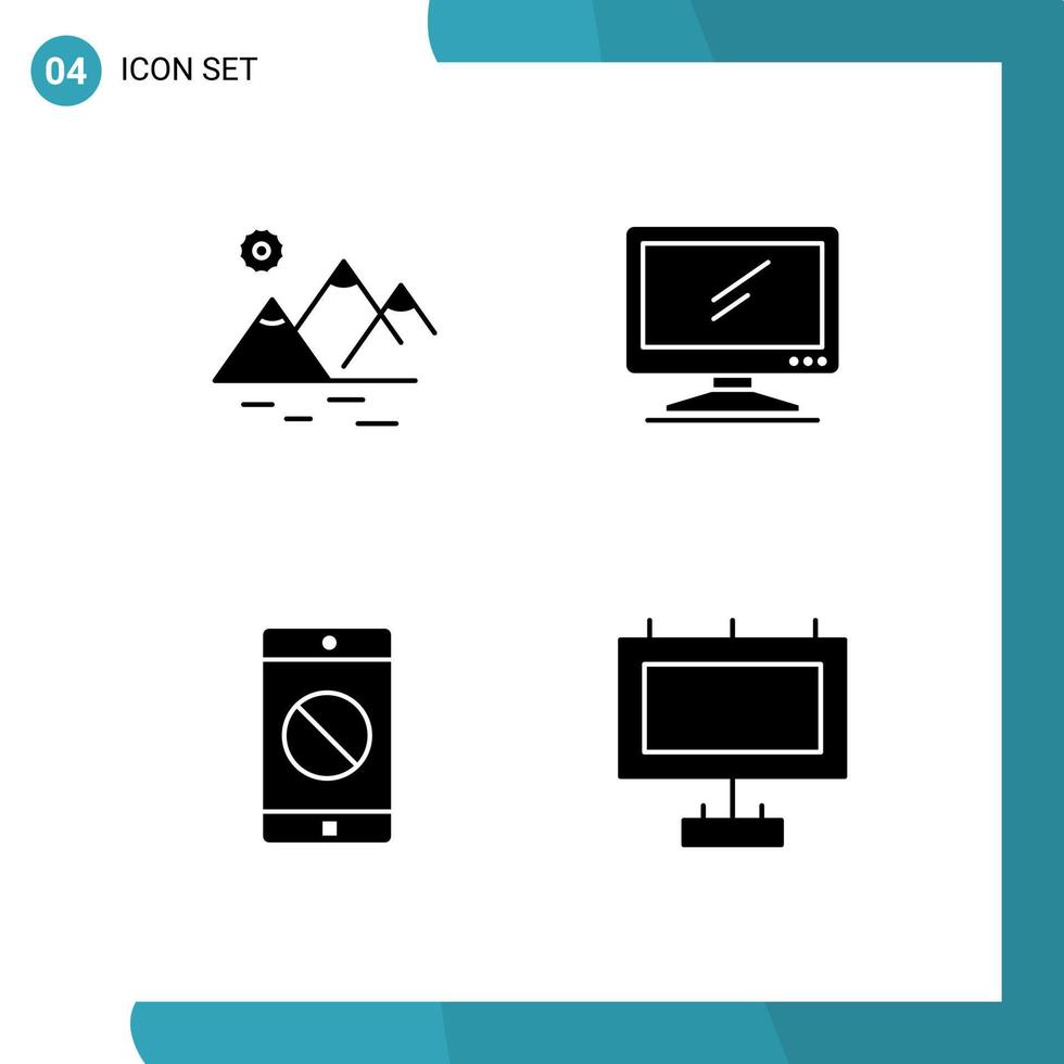 4 creatief pictogrammen modern tekens en symbolen van milieu gehandicapt toepassing landbouw apparaat mobiel bewerkbare vector ontwerp elementen