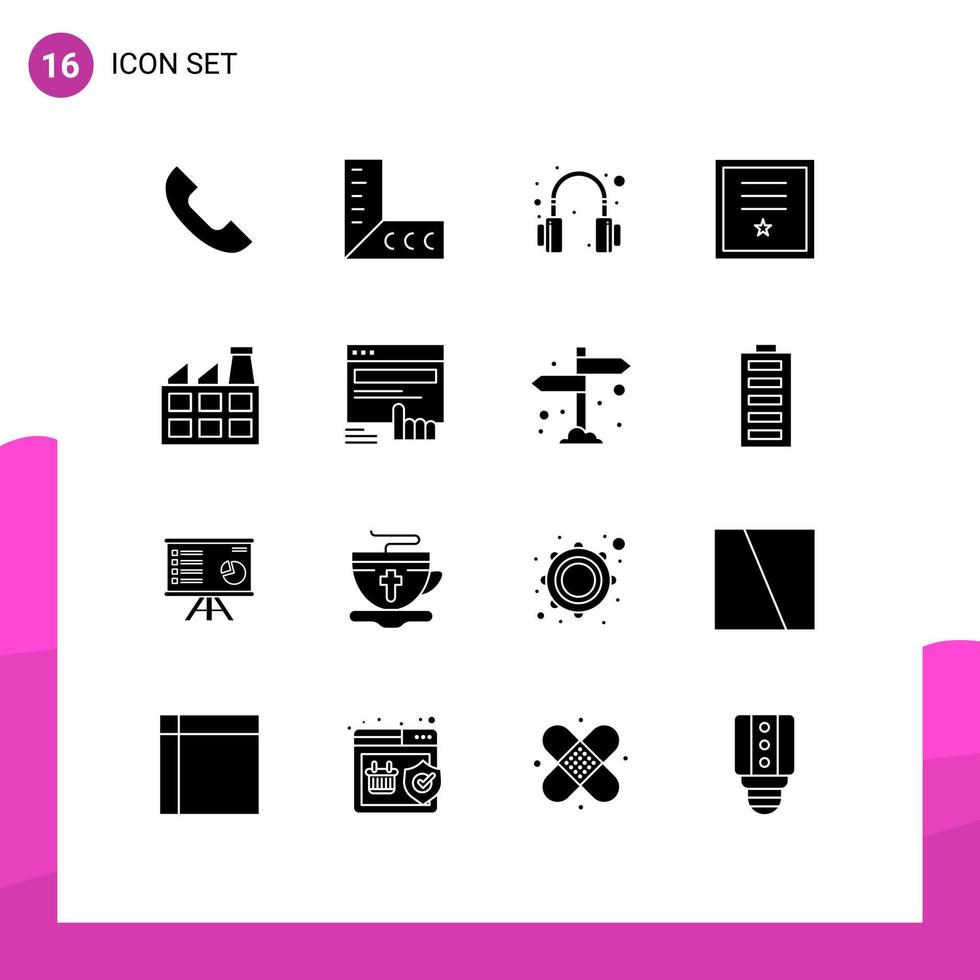 16 creatief pictogrammen modern tekens en symbolen van industrie bouw hoofdtelefoons postzegel post bewerkbare vector ontwerp elementen