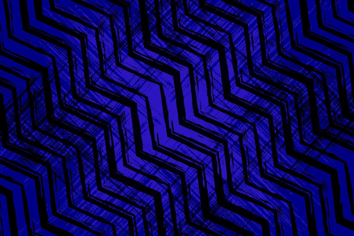 abstract blauw en zwart grunge structuur achtergrond met zigzag stijl vector